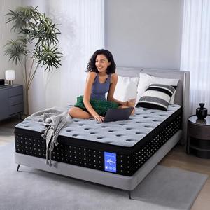 Queen Mattress, 14 Inch Medium Firm Hybrid Mattress in a Box, Gel Memory Foam & Individually Pocketed Coils, Pressure Relief & Motion Isolation, Fiberglass-Free, CertiPUR-US Certified