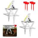 Fanmoss 2 Pack with 4 Flags- Stainless Steel Ground Mole Traps, Easy Step Setup Mole Killer for Lawns, Powerful Spring Gopher Trap for Home Garden, Ranch & Farm(Silvery)