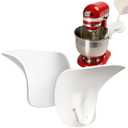 2pcs Silicone Flour Funnel, White Flour Funnel for 3.5-7 Qt Stand Mixer, for Flour, Sugar, and Other Dry or Liquid Ingredients (White)