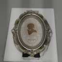 Qunclay 2 Pcs Vintage Picture Frames Antique Baroque Ornate Resin Rectangle Oval Photo Frames with Glass Front Tabletop and Wall Decor for Home Wedding Christmas Party Decor (Silver,4 x 6 Inches)