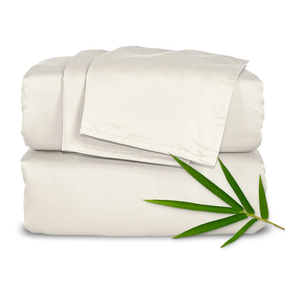 Pure Bamboo King Sheets, Genuine 100% Organic Viscose Derived from Bamboo Bed Sheet Set, Luxuriously Soft & Cooling, Double Stitching, 2 Year Quality Promise (S King, Ivory)