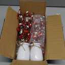 Nitial 4 Pcs Valentine's Day decorations Valentines Day Artificial Flowers Heart Foam Berry Stems Picks Vase Sparkly Picks Branches for Wedding Vase Gift Party Table Centerpiece Anniversary Home Decor