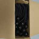 Ball Bungee Cords 9 inch Black, Real Latex Bungee Cord, Stretch to 20 inch, 50-Piece