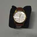 Mens Womens Quartz Watch Roman Numeral Business Casual Fashion Analog Wrist Watch Classic Calendar Date Window 30M Waterproof Comfortable Leather Watches (Gold Silver)