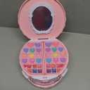 PERRYHOME Kids Makeup Kit for Girl, 59 Pcs Washable Real Cosmetic Set with Mirror, Non-Toxic Kids Makeup Set, Toddler Nail Polish Kit, Princess Makeup Toys & Birthday Gifts for 3-12 Years Old (Pink)