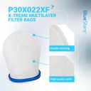 BlueStars P30X022XF Multilayer Pool Blaster Max Filter Bags - Compatible with Catfish Ultra, iVAC 250 C2, Volt FX-4, Jacuzzi JPV200 Handheld Vacuum, PBW022XF X-treme Filterbag Replacement (3 Packs)