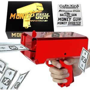 RUVINCE Money Gun Shooter Money Gun for Movies That Look Real, Prop Gun Make it Rain, Handheld Cash Gun for Game Movies Party