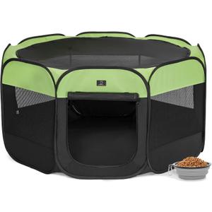 A 4 Pet 50.39-in Dog Playpen, Small Dogs & Puppies, Green+Black