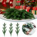 30 Pcs Artificial Pine Branches, Christmas Green Plants Branch Faux Greenery Stem Fake Pine Picks for Garland Wreath Christmas Craft Supplies and Home Garden Decor