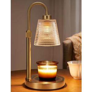 Innqoo Gold Candle Warmer Lamp with Timer, Dimmable Candle Warmer for Jar Candles, Height Adjustable Wax Melts Warmer, Birthday Gifts for Women Mom, House Warming Gifts New Home Decor
