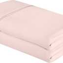 Royale Linens Full Flat Sheet - Ultra Soft Brushed 1800 Microfiber Flat Sheets Only - Wrinkle Free & Stain Resistant - Hotel Quality Top Sheet for Bed (Full, Pink)