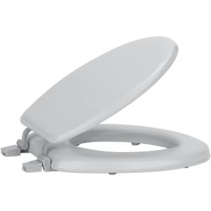 Soft Standard Vinyl Toilet Seat, Silver - 17 Inch Soft Vinyl Cover with Comfort Foam Cushioning - Fits All Standard Size Fixtures - Easy to Install Fantasia by Achim Home Decor