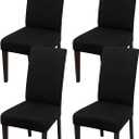 JQinHome 4 Pcs Dining Chair Slipcover, High Stretch Removable Washable Chair Seat Protector Cover for Home Party Hotel Wedding Ceremony