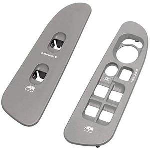BASIKER Driver and Passenger Grey Door Window Switch Panel Bezel Compatible with Dodge 2002 to 2010 Ram 1500 2500 3500 Front Right and Left Seat