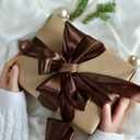 2 x 1 1/2 inch Brown Ribbon,100 Yards 1-1/2 inch Brown Satin Ribbon Solid Fabric Ribbon for Gift Wrapping Floral Bouquets Wedding Home Party Decoration