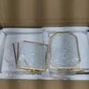 Soaoo 24 Pcs Brass Glass Frames for Pressed Flowers Wall, 6 Shapes, Gold, 4.1 x 6.1 inches