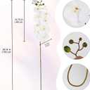 IPOPU 40.16" White Orchid Artificial Flowers 5PCS Fake Orchid Long Stems Phalaenopsis Branches Real Touch Silk Orchids for Vase for Bridal Shower Home Party Wedding Decoration (White)