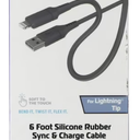 ZGEAR SILICONE CABLE LIGHTNING 6FT GREY