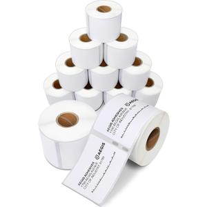 Aegis Adhesives - Compatible Labels Replacement for DYMO 30324 (2-1/8" X 2-3/4") Diskette Media & Veterinary - Use with Labelwriter 450, 450 Turbo, 4XL Printers (12 Rolls)