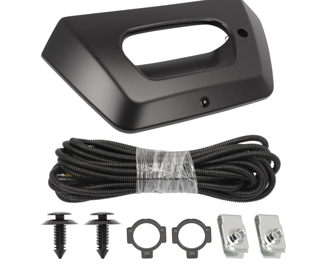 Backup Camera with Tailgate Handle Bezel Trim Compatible with 2002 2003 2004 2005 2006 Avalanche 1500 2500 Pickup Truck Replaces 93440179 15094722 GM1916104 GM1916105