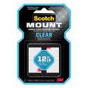 3M Clear Scotch-Mount Double-Sided Mounting Tape, Strips & Squares: 1 in x 1 in. (Clear) / 48-Squares