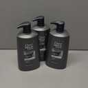 Dove Men+Care Shampoo Charcoal + Clay 3 Count For Healthy-Looking Hair Naturally Derived Plant Based Cleansers 25.4 oz