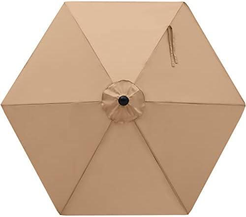 MASTERCANOPY Patio Umbrella 7.5 ft Replacement Canopy for 6 Ribs-Beige Canopy Only