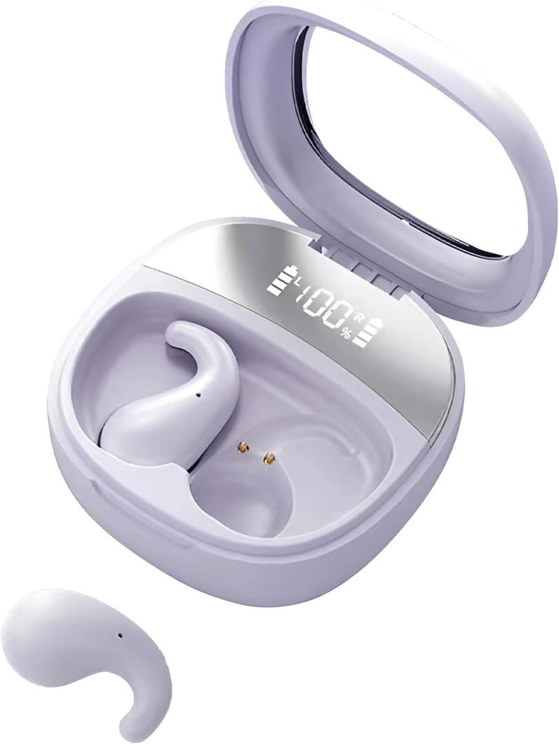 Sleep Earbuds for Side Sleepers - Noise Cancelling Headphones with Sleep Mode, Non-in Ear Design for Pain-Free All Night Comfort (Snow)