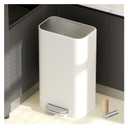 Kitchen Bathroom (8 Gallon/30 Liter) Trash Can - Stainless Steel Garbage Cans with Foot Pedal, Recycling Bin with Lid for Office Bathroom Decor (White)