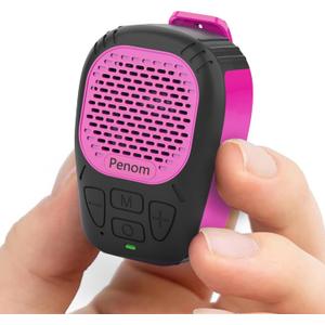 Wearable Bluetooth Speaker,Clip on Wireless Jobsite Water-Resistant Portable Speaker, Built in Mic for Hands-Free/Call, Suitable for Indoor & Outdoor Use (Update Version Burgundy)