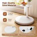Height Adjustable Rolling TV Stand for 37-86 Inch TV up to 110 Pounds, Portrait to Landscape, Heavy Duty Mobile TV Cart with Shelf Max VESA 600x400mm (White)