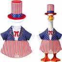 Avxdbr 2 Pcs 4th of July Porch Goose Outfits Patriotic Costume Clothing for 23 Inch Porch Goose Patriotic Memorial Day for Outdoor Porch Decor for Garden Patio Party Decoration