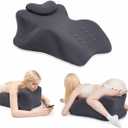 Memory Foam Ergonomic Wedge Intimacy Pillow - 27 Lift Support Cushion for Sleeping, Reading & Prone Positions Multi-Functional Rest Pillow for Neck, Waist & Back Pain Relief Washable Cover- Grey