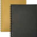 4 x Spiral Notebook, 2 Pack B6 Soft Cover Journals Notebook for School Student and Office Supplies, Blank Sketch Book, 50 Sheets/100 Pages, 100 GSM, 7.48 x 5.2 Inch, Black and Brown