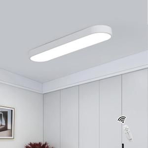 Becailyer Modern LED Ceiling Light, 23.6" Flush Mount Ceiling Lamp, 60W Dimmable Linear Metal Ceiling Chandelier Lighting Fixture for Living Room Bedroom Dining Room Office Hallway Closet Aisle, White