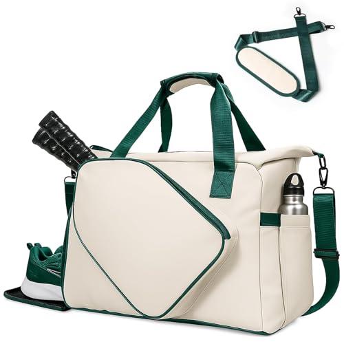 Pickleball Tote Bag with Shoe Compartment and Paddle Storage – Large Capacity Lightweight Pickleball Bag for Women & Men with Water Bottle Holder