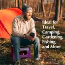 Handy Laundry Folding Lightweight Step Stool - Sturdy Enough to Support Adults and Safe Enough for Kids - Opens Easy with One Flip - Great for Kitchen, Bathroom or Bedroom (Purple - 9 Inch)