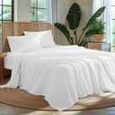 100% Egyptian Cotton Sheet Set 4 Piece, Luxury 1000 Thread Count Queen Sheets, Breathable & Cooling Sheets, 16" Deep Pocket, Machine Washable, Hotel Style Home Bedding(King,White)
