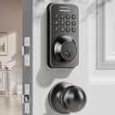 Ulecoce Keyless Entry Keypad Deadbolt with Handle Set, Auto-Lock + One-Touch Lock, 100 Codes + Easy Install, Ideal for Airbnb/Homes/Offices, Fits U.S. Standard Front Doors, Oil Rubbed Bronze