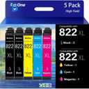 BeOne 822XL Ink Cartridges High Yield Remanufactured Replacement for Epson 822XL Ink Cartridges for 822XL Printer for Epson WF-3820 WF-4820 WF-4830 WF-4833 WF-4834 WF-3823 Printer (5 Pack)