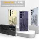 ENDIY Compatible with Samsung Galaxy S24 Ultra Cases with Design, Cute Transparent Designer Phone Case for Women Girls Girly with Heavy Duty Protective Bumper (Clear Paris City Eiffel Tower)