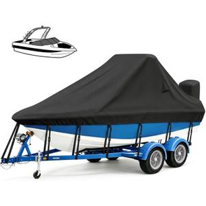 Wake Tower Boat Cover, Waterproof Boat Covers 25-27 ft, Black