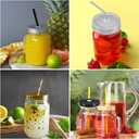 uxcell 25pcs Stainless Steel Mason Jar Lids with Straw Hole, 70mm Metal Canning Lid Mason Storage Covers Caps with Silicone Ring/Straws/Cleaning Brush Gold