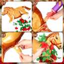 Gejoy 8 Sets 30 Inches Derby Horse Balloon with 52FT Artificial Roses Vine Aluminum Foil Inflatable Horse Party Decoration Western Cowgirl Themed Balloons for Cowboy Birthday Baby Shower Party Decor