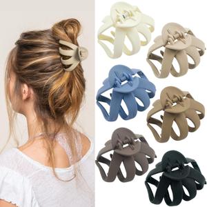6 Pcs Hair Claw Clips for Women, 2.8" Medium Non-Slip Octopus Jumbo Hair Accessories 