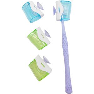 4 PCS Travel Toothbrush Head Covers Caps, Tooth Brush Protector Cap Brush Pod Case Portable Plastic Clip Wall Mounted Hanging Rack Organizer for Bathroom Travel