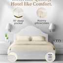 Cal King Fitted Sheet, 100% Egyptian Cotton, 3-Piece Set (1 Fitted Sheet + 2 Pillowcases), Sateen Weave, Ultra Soft, 16" California King Sheets Deep Pockets Fitted Sheet (No Flat Sheet) - Ivory