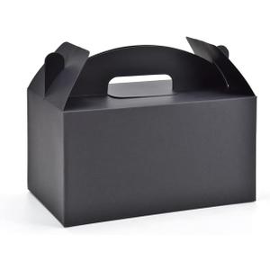 HUAPRINT Black Treat Boxes Large Bulk,Gable Boxes 30 Pack 9.45x5x5Inches,Party Favor Boxes Goodie Boxes for Birthday Party Baby Shower Wedding Christmas