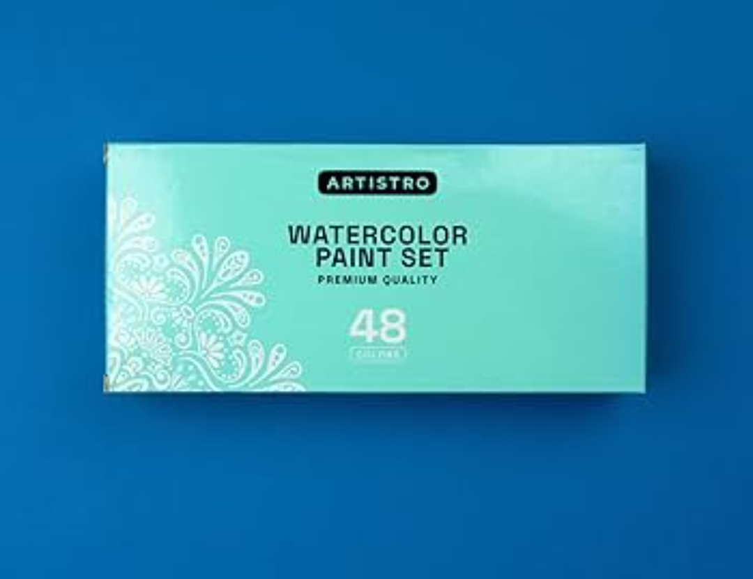 ARTISTRO Watercolor Paint Set, 48 Vivid Colors in Portable Box, Palette set, Inc
