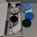 Leebein Electric Spin Scrubber, Cordless Cleaning Brush with 8 Replaceable Brush Heads, Tub and Floor Tile 360 Power Scrubber Dual Speed with Adjustable & Detachable Handle for Bathroom Kitchen Car (White)